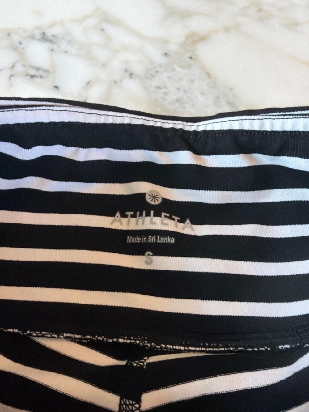 Athleta Black and White Striped Girls' Leggings